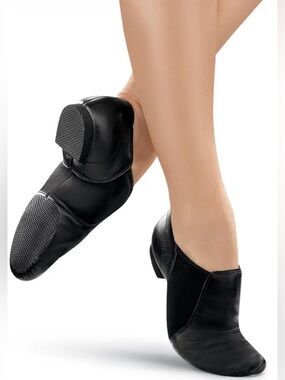 NEW Balera Black Leather Jazz Dance Shoes Split Sole Sz. Ladies 8.5 M